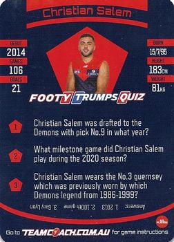 2021 Team Coach AFL #39 Christian Salem Back